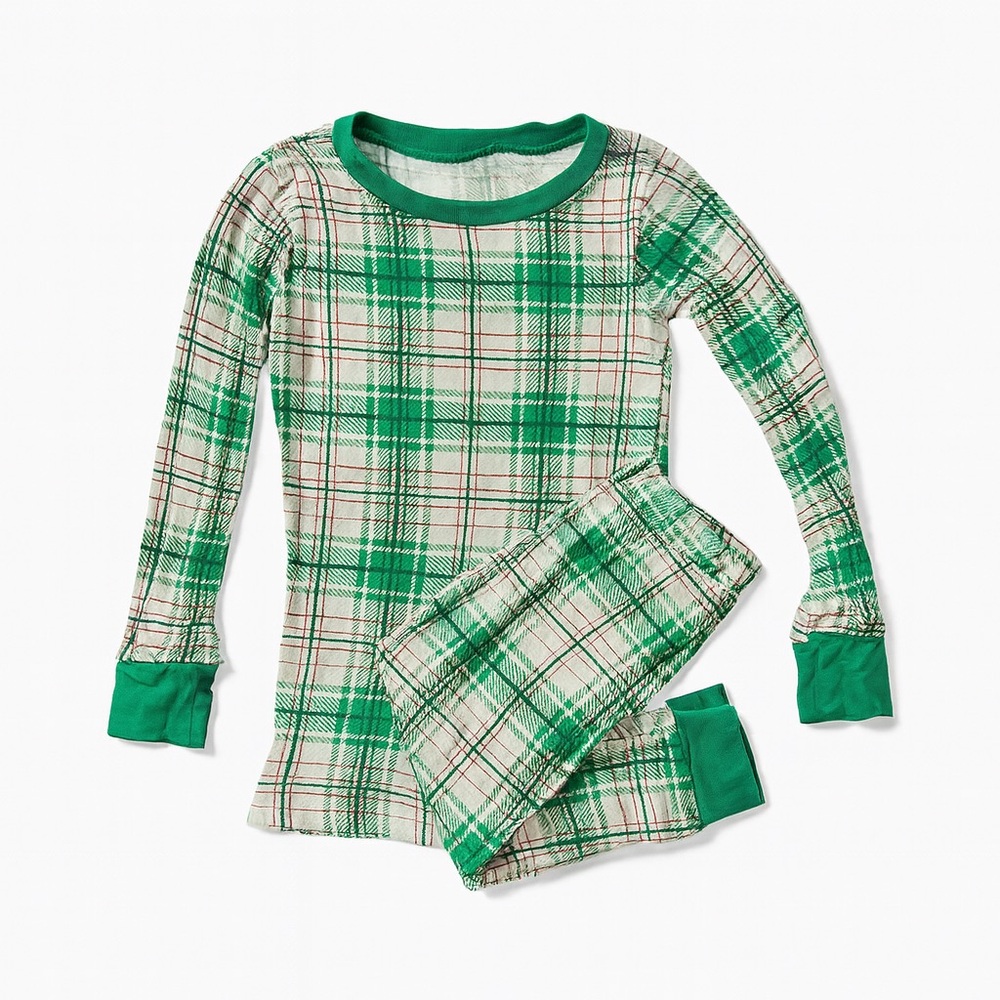 🎄 Little Sleepies “Green Christmas Plaid” Long Sleeve Pajama Set (2T)
